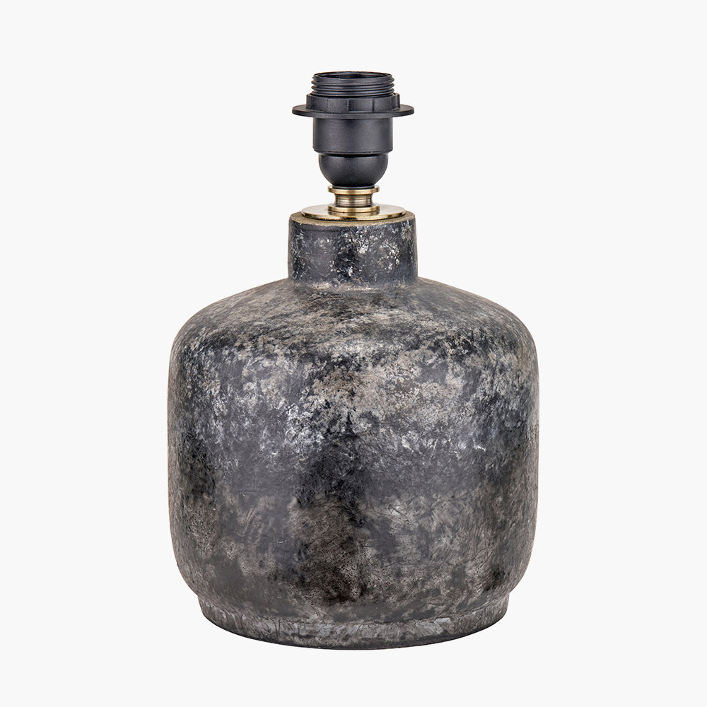 Vulcan Textured Volcanic Effect Grey Small Stoneware Table Lamp - Base Only